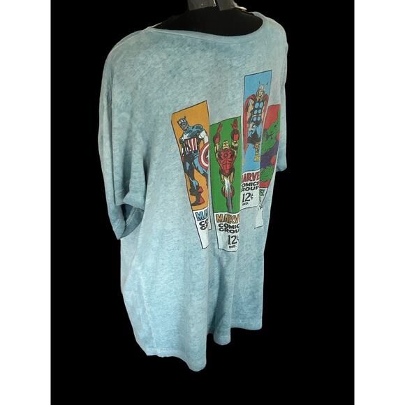 Marvel T shirt Light Blue Sized Men’s L Iron Man, Hulk, Thor, Captain America. - Picture 2 of 6